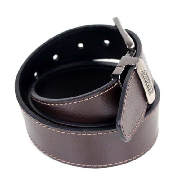 Dickies BLACK BROWN GENUINE LEATHER 1 3/8"Wd CASUAL DRESS RVRSBL BELT Sz 34 (E35 - Picture 4 of 14